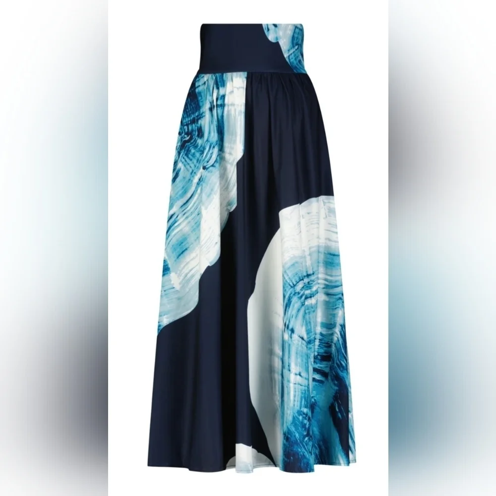 Aleeza Elegant Aruba Ocean A-Line Skirt- STUNNING!! SOLD OUT ON WEBSITE!! - Picture 4 of 12
